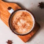 Homemade PSL coffee on table