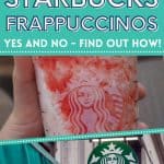 Closeups of starbucks frappuccinos with text is there coffee in starbucks frappuccinos.