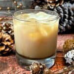Easy gingerbread white russian cocktail in glass.