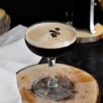 frangelico espresso martini in cocktail glass.