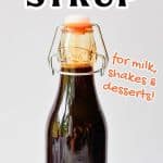 coffee syrup in jug with text overlay.