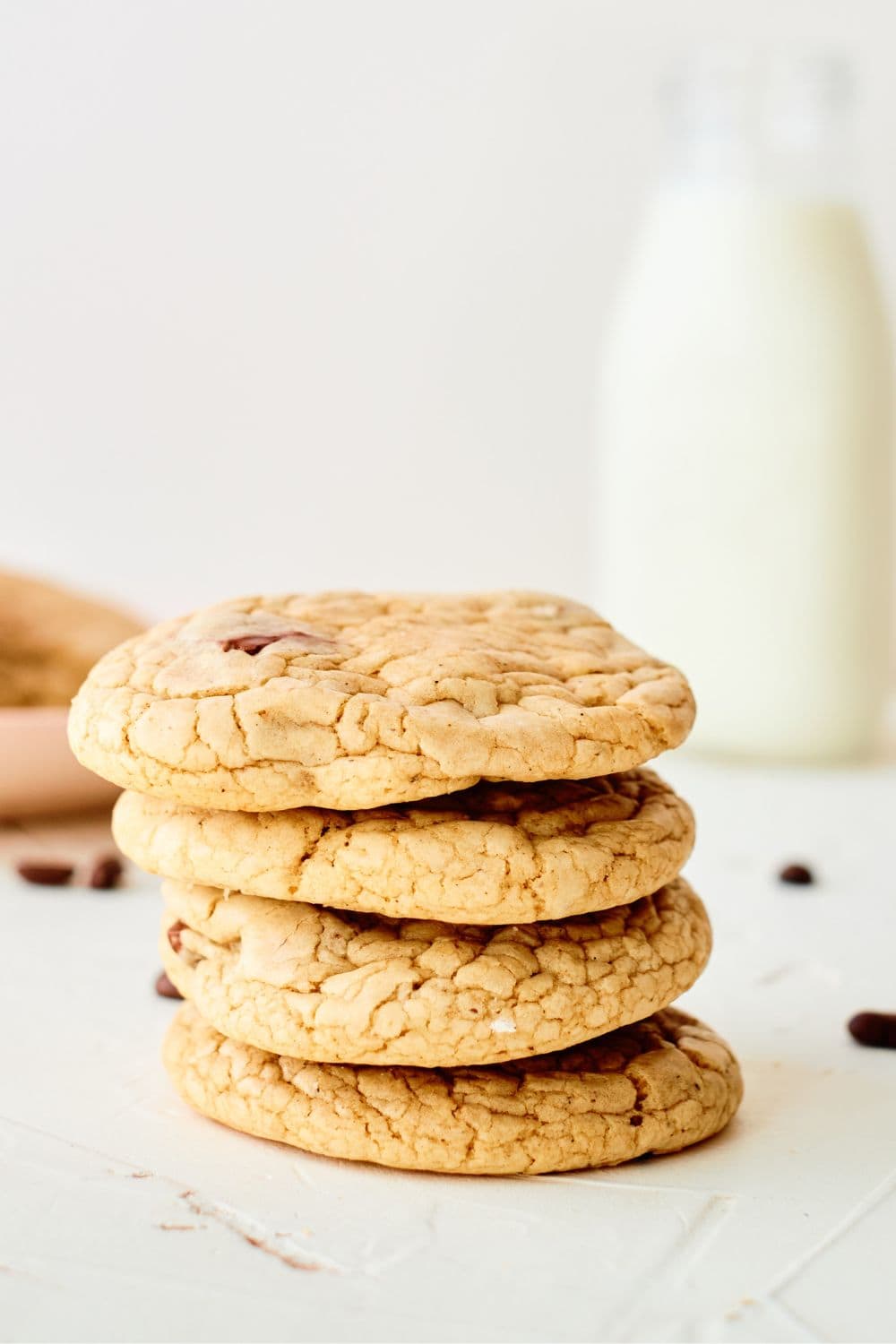 coffee cake mix cookies stacked.