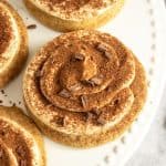fancy tiramisu cookies dusted with cocoa and grated chocolate.