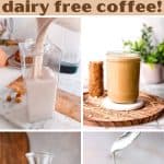 collage of non dairy homemade creamers with text vegan creamers.