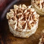 mini tiramisu cake closeup.