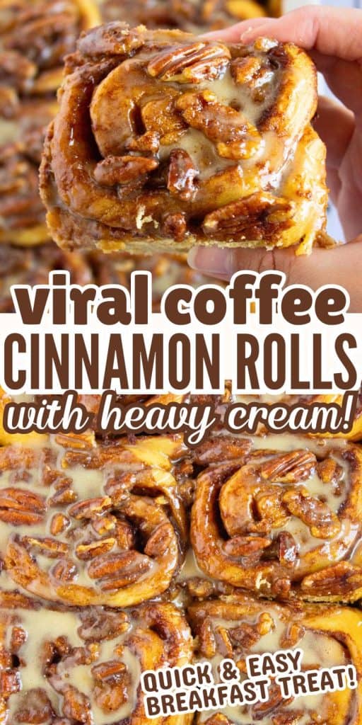coffee canned cinnamon rolls with text overlay.