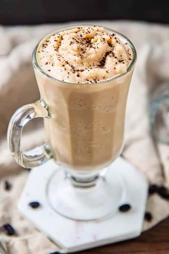 frozen irish coffee cocktail.