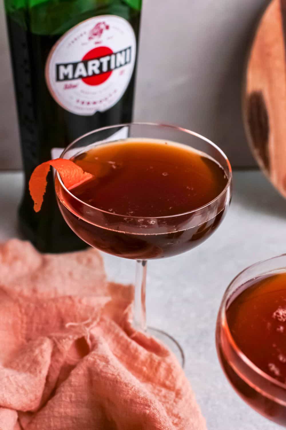 siciliano cocktail in cocktail glass.