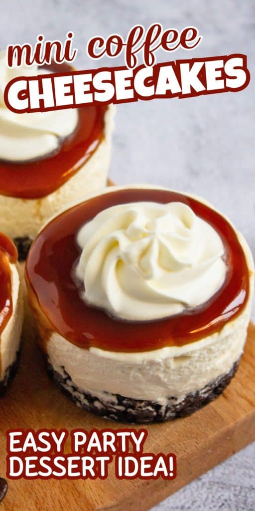 coffee mini cheesecakes no bake with text.