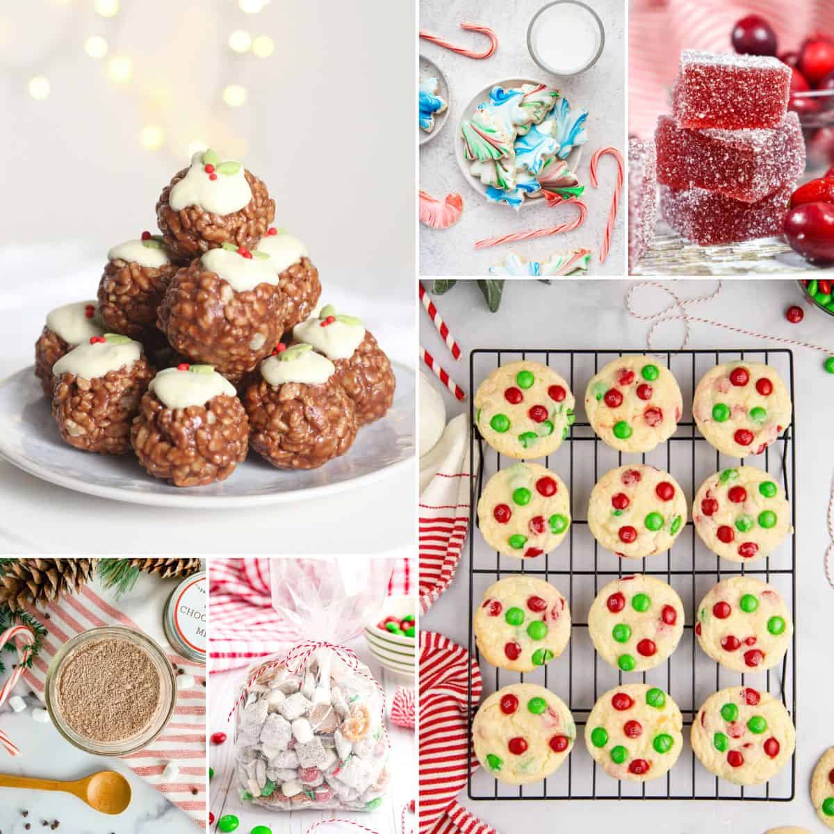 collage of christmas food gift ideas.