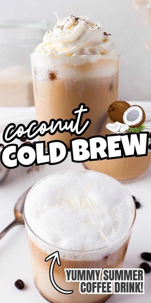 coconut flavored cold brew collage.