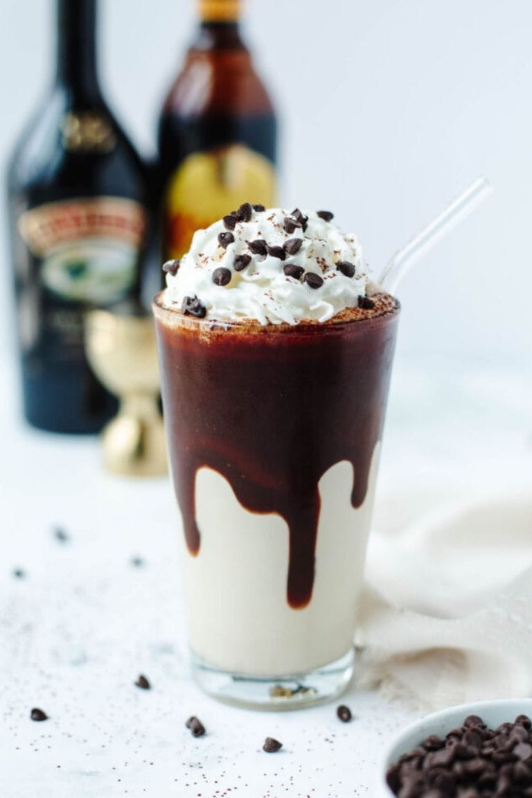 frozen boozy kahlua drink with cream.
