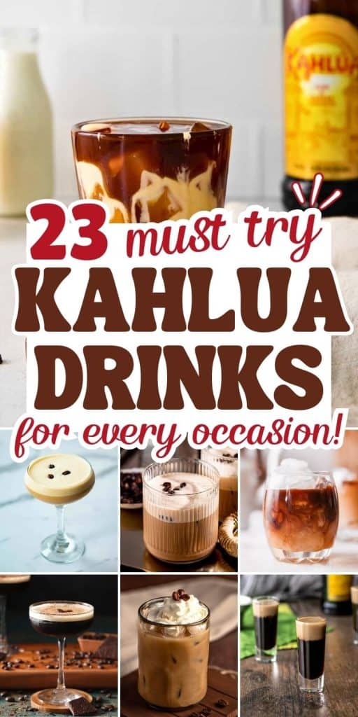 collage of kahlua drinks.