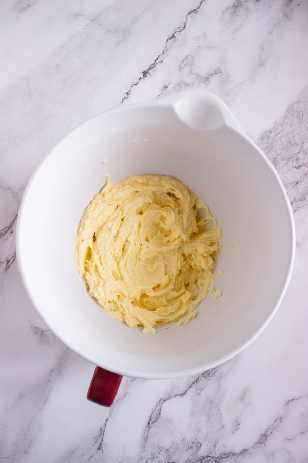 mascarpone frosting mixture in bowl.