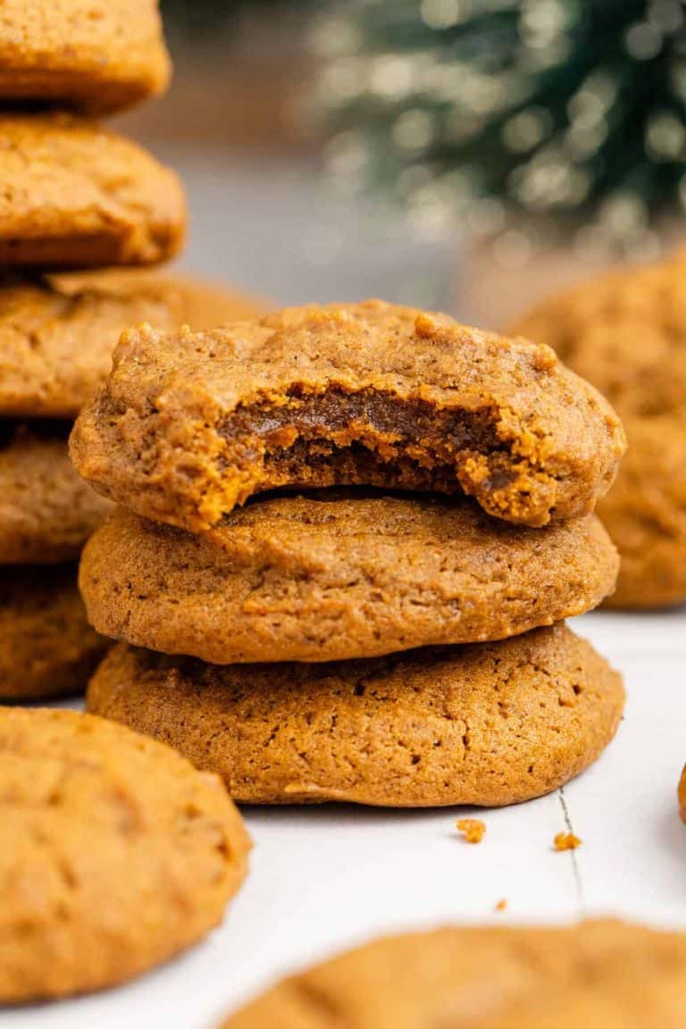 molasses ginger cookies stacked.