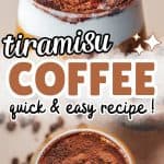 collage of tiramisu cold brew coffee drink.