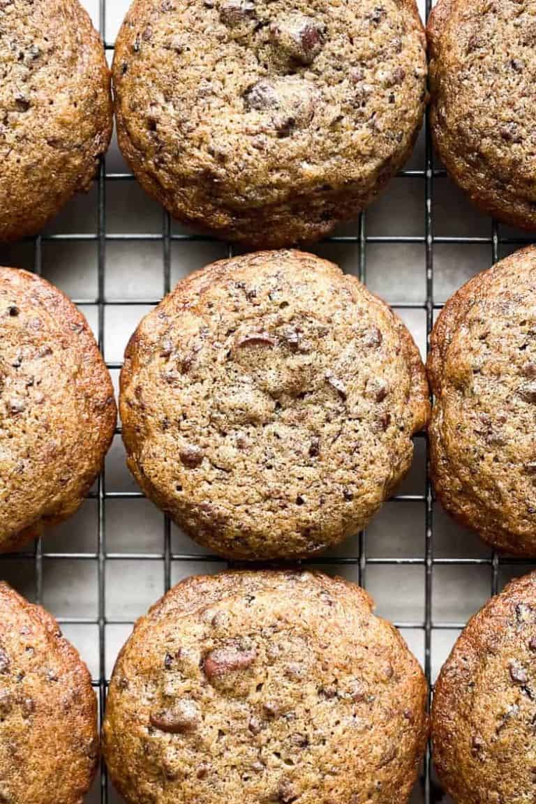 triple coffee cookies on wire rack.