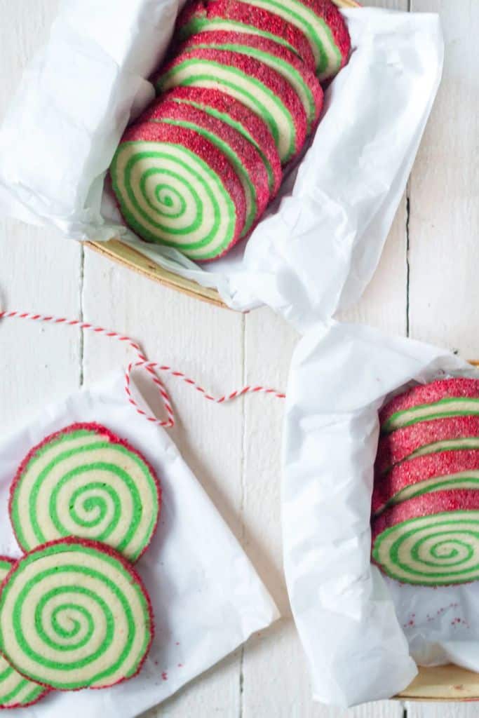 christmas pinwheel cookies.