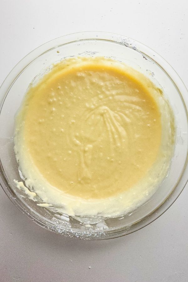 coffee cake batter in bowl.