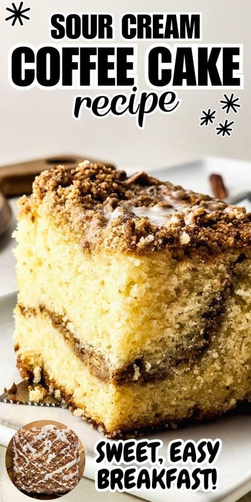 slice of sour cream coffee cake.