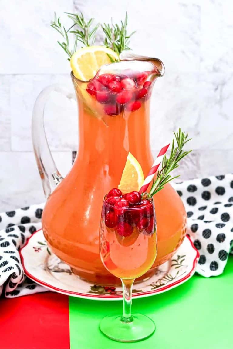 vodka christmas batch cocktail in jug.