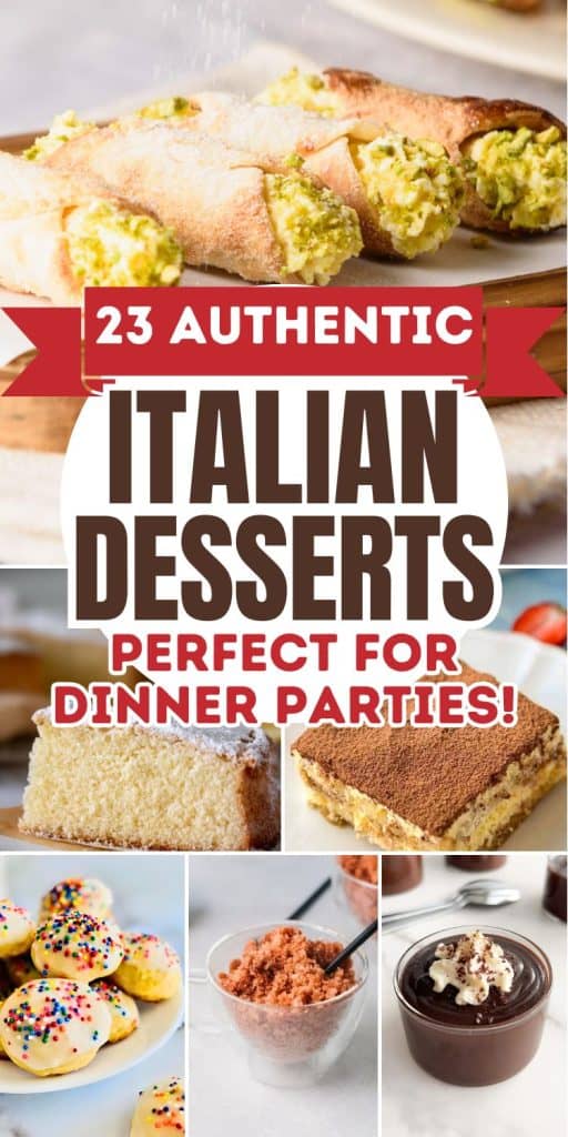 collage of italian desserts.