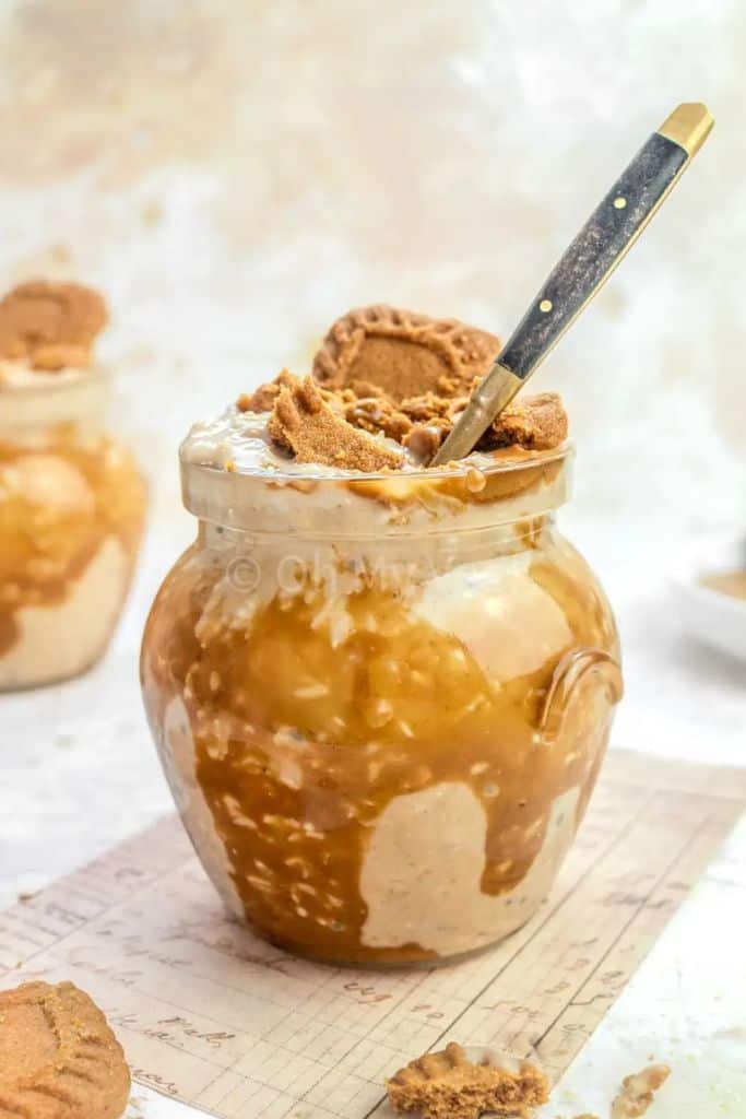 lotus biscoff overnight oats.