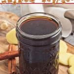 jar of gingerbread simple syrup.