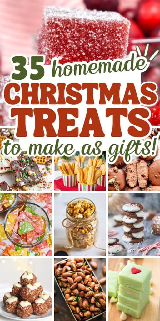 collage of edible christmas gifts.