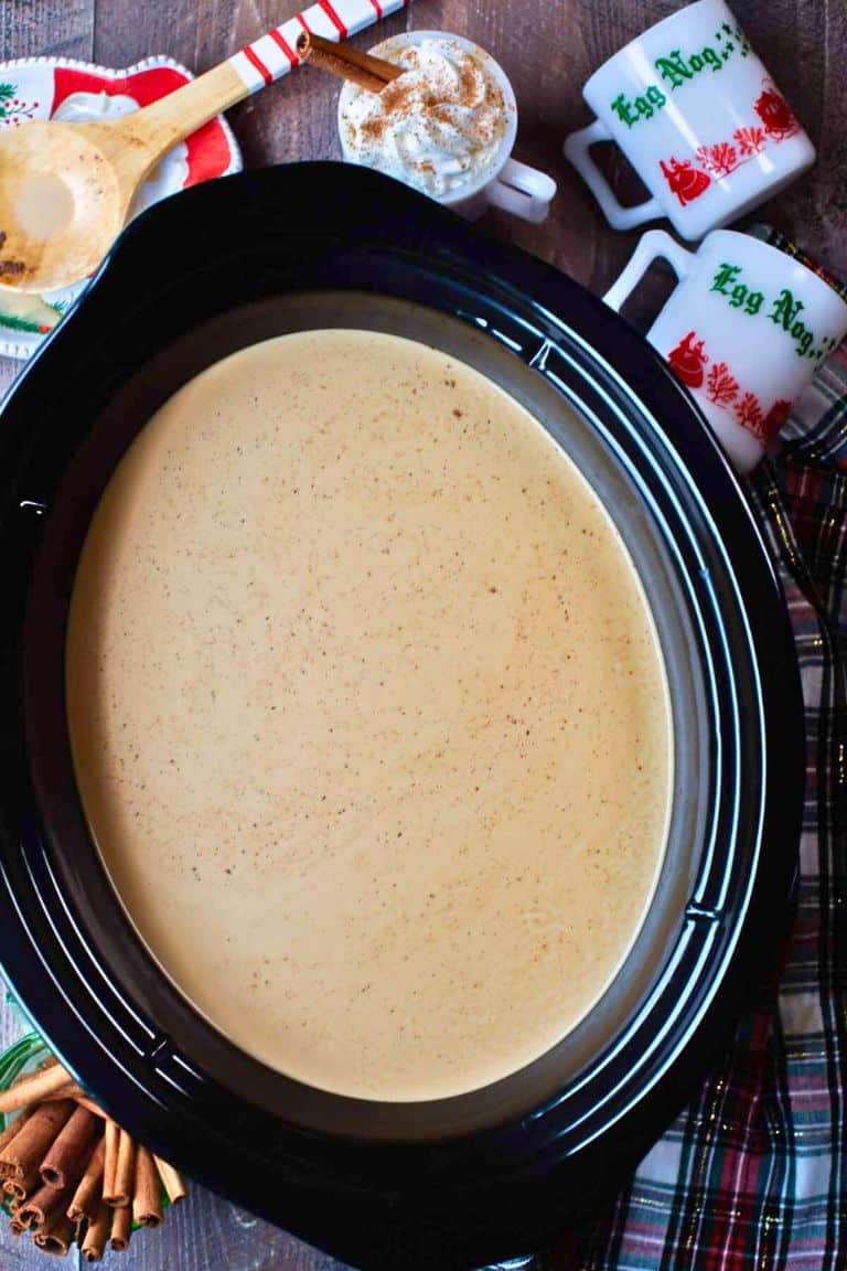 slow cooker with eggnog latte.