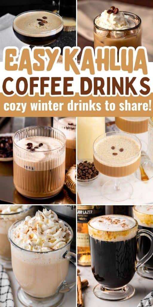 collage of coffee liqueur drinks.