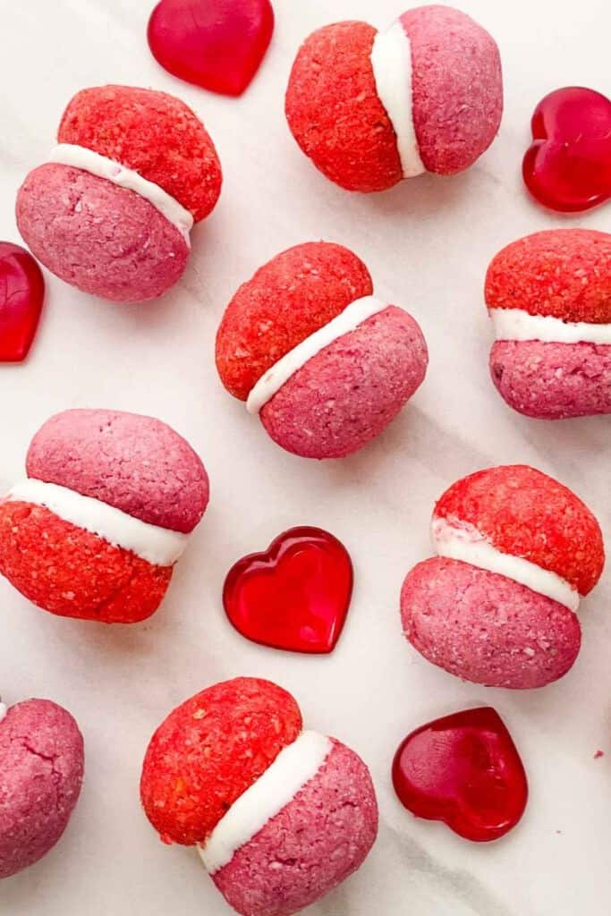 pink baci di dama cookies.