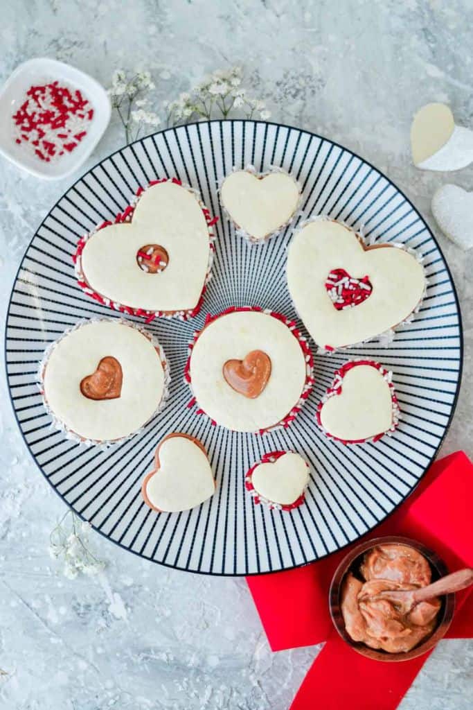 dulce de leche valentine sandwich cookies.