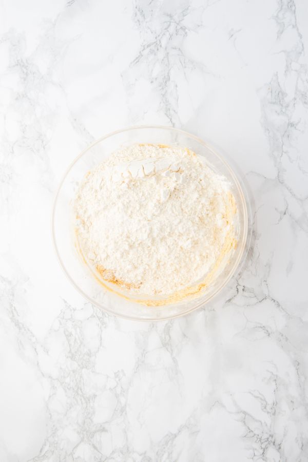 flour in mixing bowl.