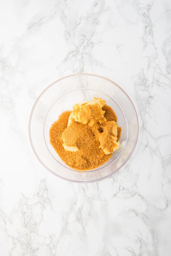 brown sugar and butter in bowl.