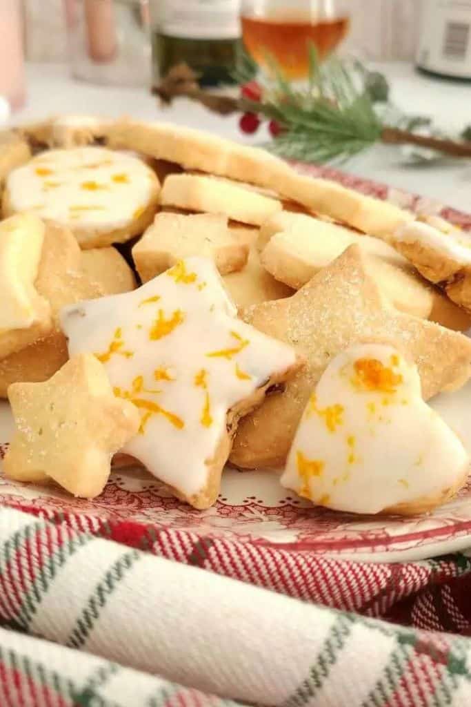 orange glazed scottish shortbread.