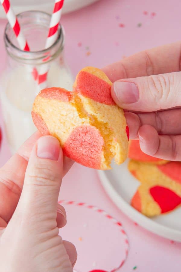 heart cookie broken in two.