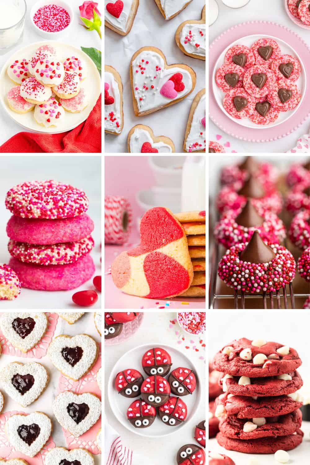 collage of valentines cookies ideas.