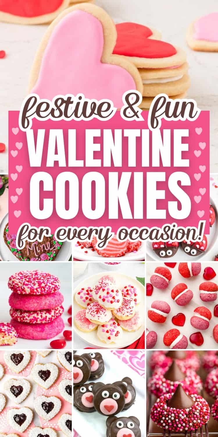 collage of valentines day cookies recipes.