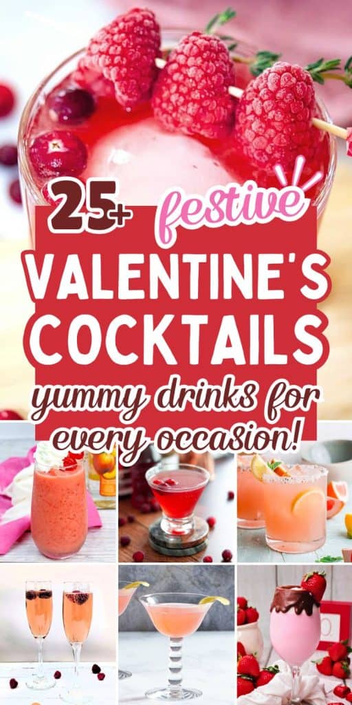 valentines cocktails collage.