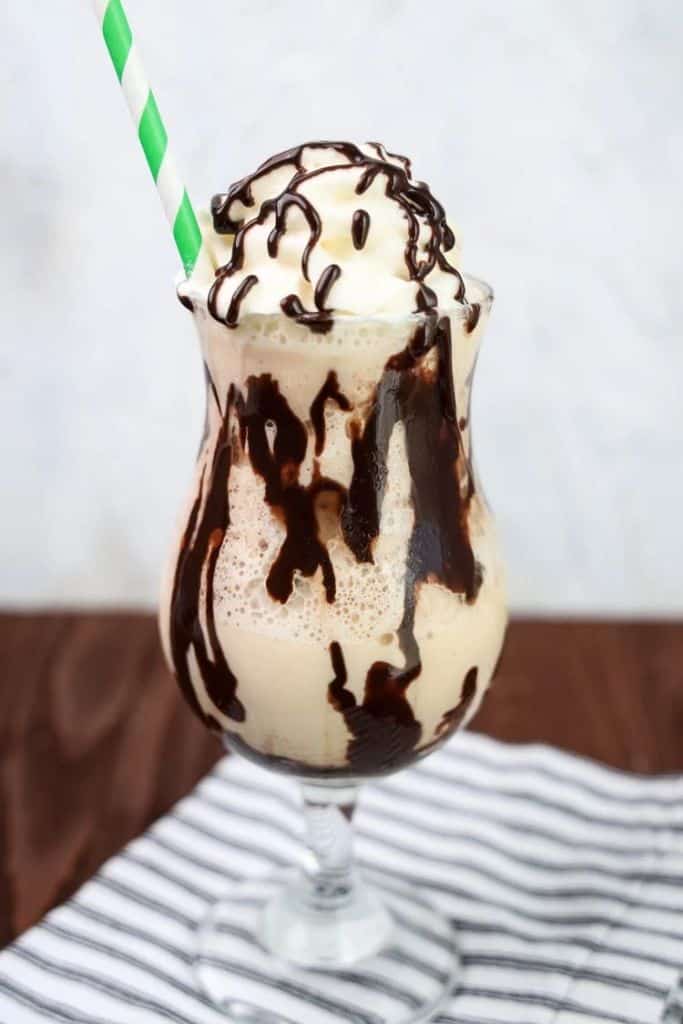 baileys chocolate milkshake with whipped cream.