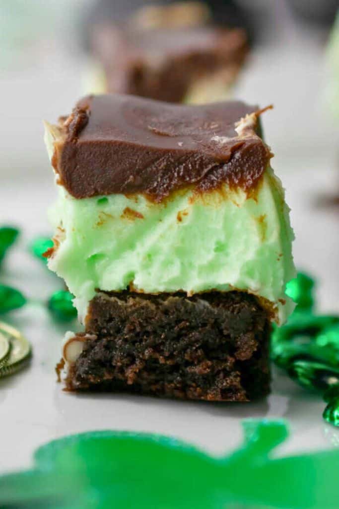 slice of chocolate mint brownies.
