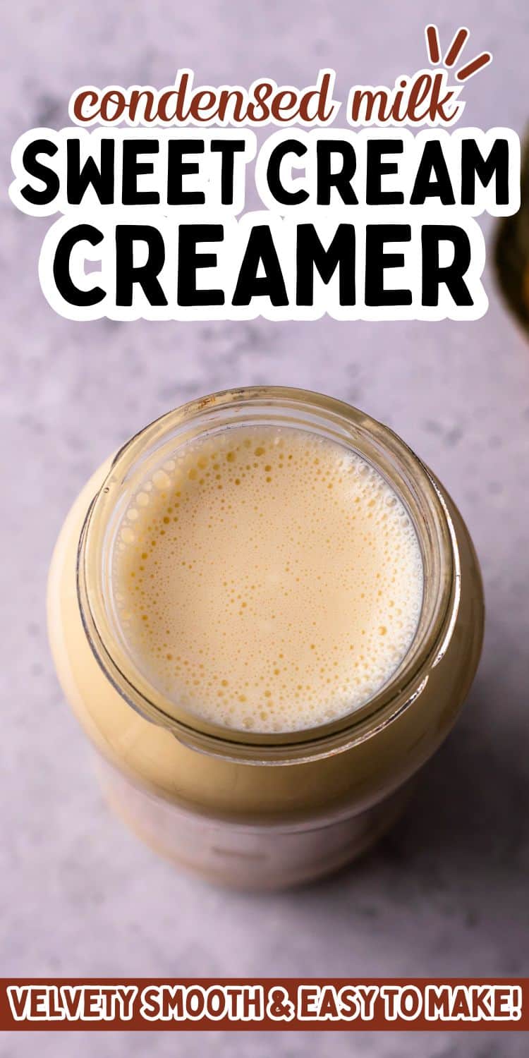 jar of homemade coffee creamer.