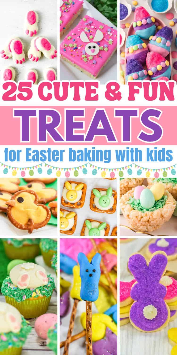 collage of easter treats for kids.