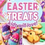 collage of fun easter desserts for kids.
