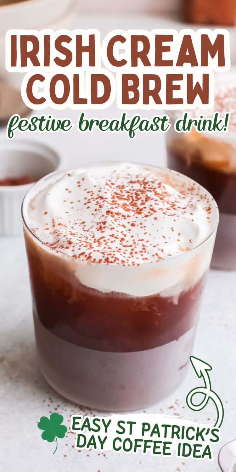 irish cream coffee with sweet cream foam.