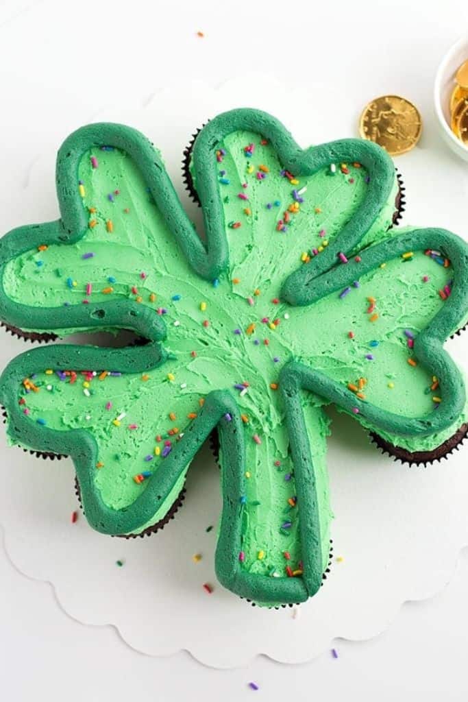 shamrock green cupcake cake.