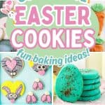 collage of easter cookie ideas for baking.