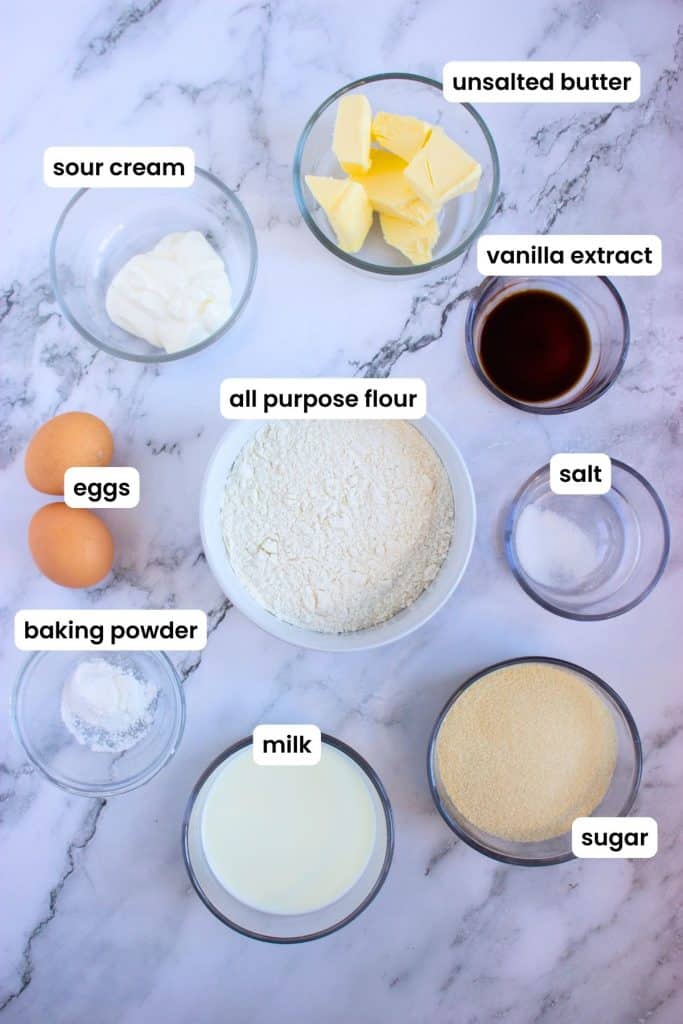 easter cupcakes ingredients labelled.