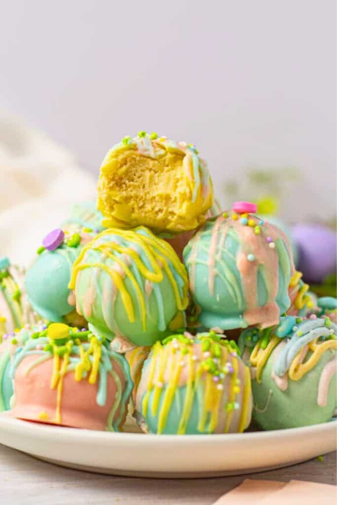 easter oreo decorated truffles.